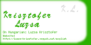 krisztofer luzsa business card